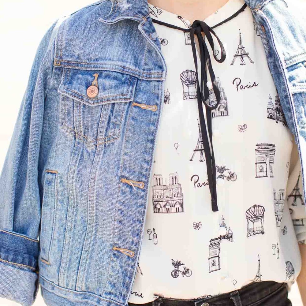 Talbots Paris Themed Blouse, Including Notre Dame